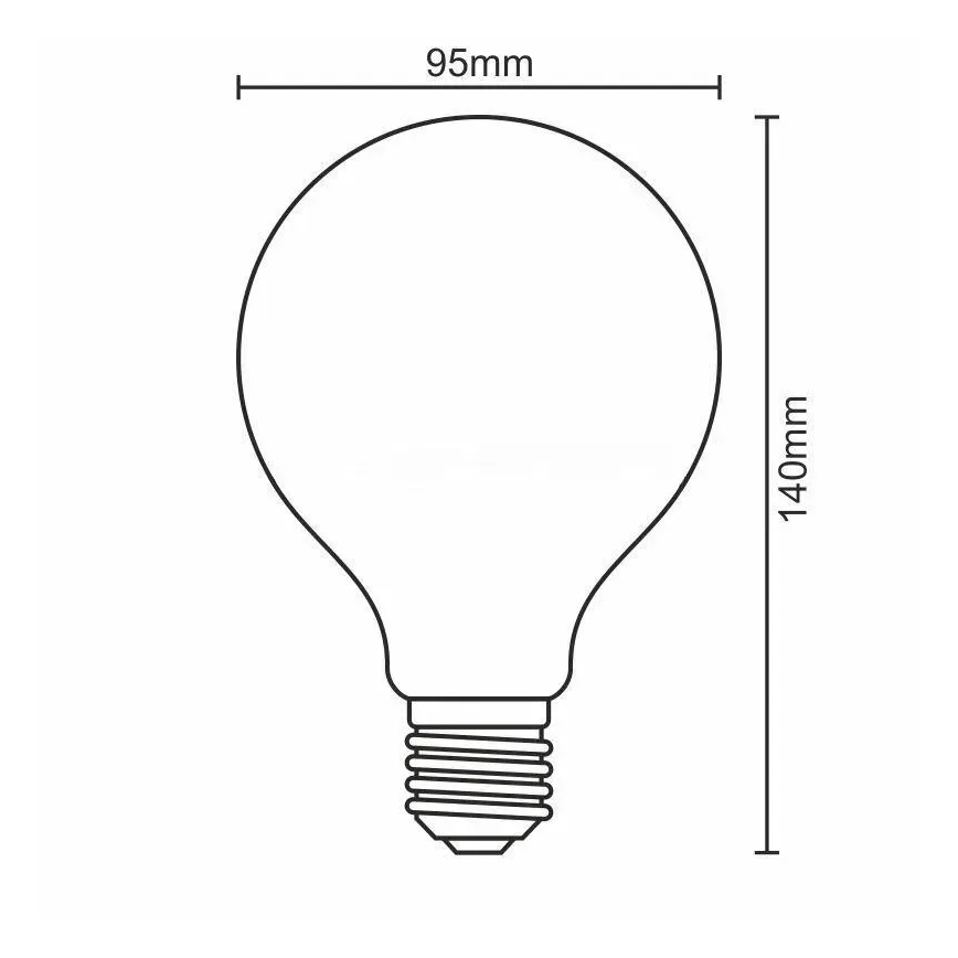 LED Stmívatelná žárovka FILAMENT VINTAGE G95 E27/12W/230V 2000K